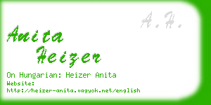 anita heizer business card